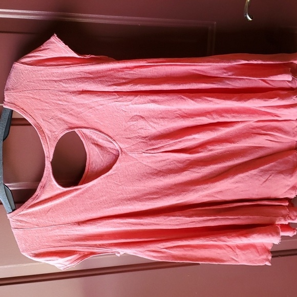 Free People coral lightweight swing tee cap sleeve XS p2p 23.5 - Picture 5 of 8